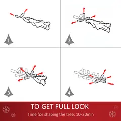 HOMCOM 4FT Prelit Artificial Snow Flocked Christmas Tree with Warm White LED Light, Holiday Home Xmas Decoration, Green White - 5