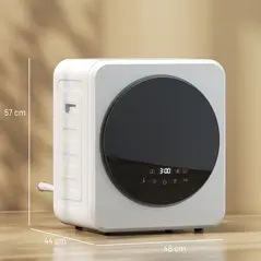 HOMCOM 4kg Vented Tumble Dryer, 800W Compact Freestanding Front Tumble Dryer with Stainless Steel Tub and Customisable Timer, Wall-Mounted Portable Small Clothes Drying Machine, White - 3