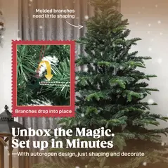 HOMCOM 5ft Artificial Christmas Tree with Realistic Branches, Easy Assembly - Green - 6