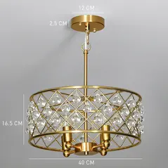 HOMCOM 51 Crystallite Four-Bulb Chandelier - Gold-Tone - 3