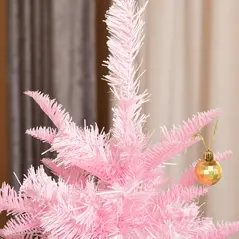 HOMCOM 5FT Artificial Christmas Tree Holiday Xmas Holiday Tree Decoration with Automatic Open for Home Party, Pink - 8