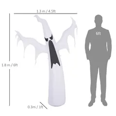 HOMCOM 6FT 1.8m LED Halloween Inflatable Decoration Floating Ghost Scary Party Outdoors Yard Lawn - 3
