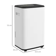HOMCOM 6000mL Portable Dehumidifier with 24H Timer, 3 Dehumidifying Modes, 20L/Day, for Home Laundry Basement - 3
