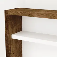 HOMCOM 5-Tier Wall Display Shelf Unit Cabinet w/ 4 Adjustable Shelves Glass Doors Home Office Ornaments 60x80cm Rustic brown - 8