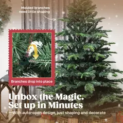 HOMCOM 6ft Artificial Christmas Tree with Realistic Branches, Easy Assembly - Green - 6