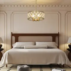 HOMCOM 51 Crystallite Four-Bulb Chandelier - Gold-Tone - 8