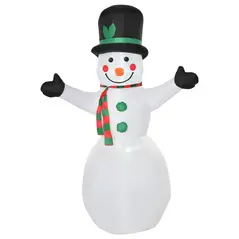 HOMCOM 6.5ft Inflatable Snowman LED Christmas Xmas Air Blown Holiday Decoration Outdoor Garden Decor - 1