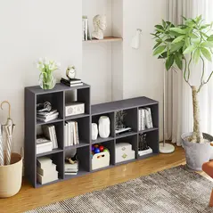 HOMCOM 6-Cube Bookshelf - Grey - 7