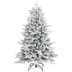 HOMCOM 5ft Snow Flocked Artificial Christmas Tree - 1