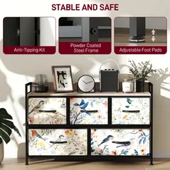 HOMCOM 5-Drawer Chest of Drawers - White - 7