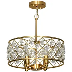 HOMCOM 51 Crystallite Four-Bulb Chandelier - Gold-Tone - 1