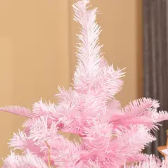 HOMCOM 6FT Artificial Christmas Tree Holiday Xmas Holiday Tree Decoration with Automatic Open for Home Party, Pink - 8