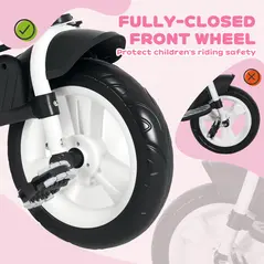 HOMCOM 6 in 1 Kids Trike with Parent Handle, Canopy, 5-point Safety Belt, Storage, Footrest, Brake, for 1-5 Years, Pink - 8