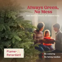 HOMCOM 6ft Artificial Christmas Tree with Realistic Branches, Easy Assembly - Green - 4