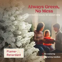 HOMCOM 5ft Snow Flocked Artificial Christmas Tree - 4