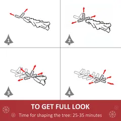 HOMCOM 5FT Christmas Tree Warm White LED Light Holiday Home Decoration, Green - 6