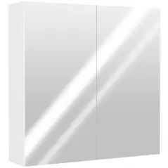 HOMCOM 60 x 15 cm Double Door Bathroom Mirror Cabinet - White - 1