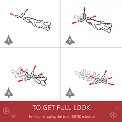 HOMCOM 6FT Artificial Christmas Tree Xmas Pencil Tree with Red Berries and Pinecones Holiday Home Indoor Decoration with Foldable Feet, Green - 5