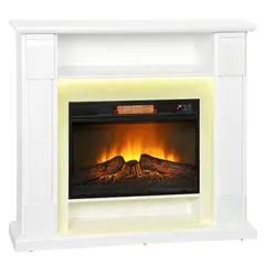 HOMCOM 6142 BTU Fireplace and LED Mantel, 17-27°C - White - 1