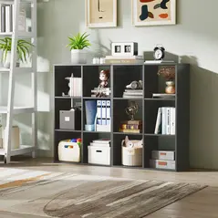 HOMCOM 6-Cube Bookshelf - Black - 9