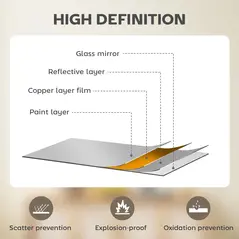 HOMCOM 61cm Decorative Wall Mirror for Bedroom Living Room, Modern Round Bathroom Mirror for Home Decor, Gold Tone - 5