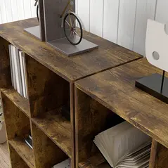 HOMCOM 6-Cube Bookshelf - Rustic Brown - 8