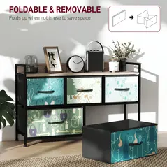 HOMCOM 5-Drawer Chest of Drawers - Blue - 6