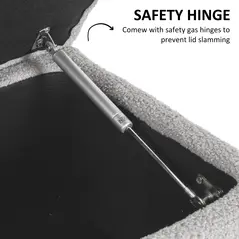 HOMCOM 57L Storage Ottoman, End of Bed Bench with Wooden Legs, Fabric Footstool for Living Room, Bedroom, 95 x 38 x 45cm, Grey - 7