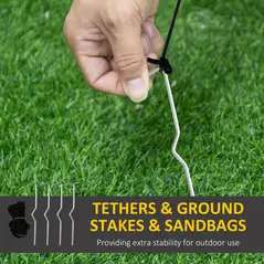 HOMCOM 6FT 1.8m LED Halloween Inflatable Decoration Floating Ghost & Pumpkin Party Outdoors Yard Lawn - 7