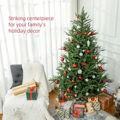 HOMCOM 5ft Bushy and Bare Artificial Christmas Tree - Green - 4