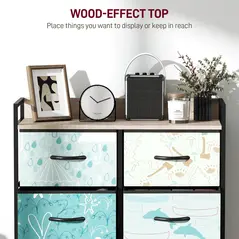 HOMCOM 6-Drawer Chest of Drawers - Blue - 5