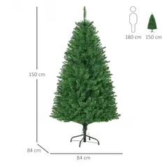 HOMCOM 5FT Christmas Tree Warm White LED Light Holiday Home Decoration, Green - 3