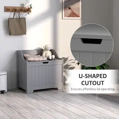 HOMCOM 61L Home Storage Chest - Grey - 6