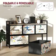 HOMCOM 5-Drawer Chest of Drawers - White - 6