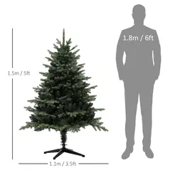 HOMCOM 5ft Artificial Spruce Christmas Tree - Green - 3