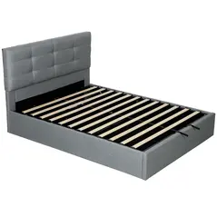 HOMCOM 5ft King Ottoman Bed with Gas Lift Storage - Grey - 1