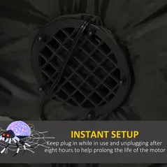 HOMCOM 5FT Long Halloween Inflatable Spider, Hanging Giant Spider with Colourful LED Light, Blow-Up Outdoor LED Garden Display for Lawn, Party - 6