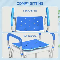 HOMCOM 57-69cm Aluminium Frame Bath Seat - 5