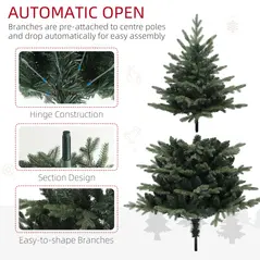 HOMCOM 5ft Artificial Spruce Christmas Tree - Green - 7