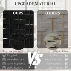 HOMCOM 6 Panel Folding Room Divider, Freestanding Privacy Screen for Living Room, Bedroom and Office, 240 x 170cm, Black - 4