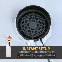 HOMCOM 6FT 1.8m LED Halloween Inflatable Decoration Floating Ghost & Pumpkin Party Outdoors Yard Lawn - 6