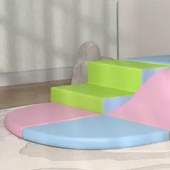 HOMCOM 6 Piece Soft Play Equipment for Kids Climb and Crawl, Pink - 9