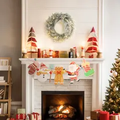 HOMCOM 60cm/ 24inch Flocked Prelit Christmas Wreath - 9