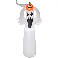 HOMCOM 6FT 1.8m LED Halloween Inflatable Decoration Floating Ghost & Pumpkin Party Outdoors Yard Lawn - 1