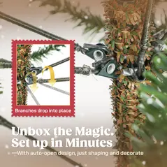 HOMCOM 6 ft Full Spruce Christmas Tree with Realistic Dense Tips, Easy Assembly - Green - 6