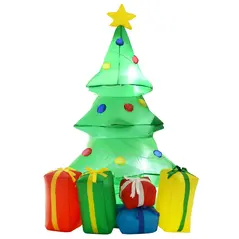 HOMCOM 5ft Inflatable Christmas Tree Xmas Air Blown Holiday Decoration LED Lawn Yard Outdoor Ornaments - 1