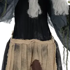 HOMCOM 5'2" Hunchback Witch Halloween Animatronic, with Glowing Eyes - 9