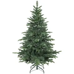 HOMCOM 5ft Artificial Christmas Tree with Realistic Branches, Easy Assembly - Green - 1
