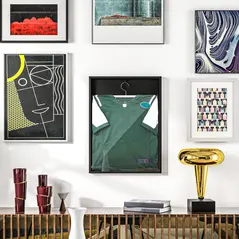 HOMCOM 60 x 80cm Shirt Display Frame, with Inner Hook and Hanger - Black - 2