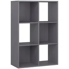 HOMCOM 6-Cube Bookshelf - Grey - 1